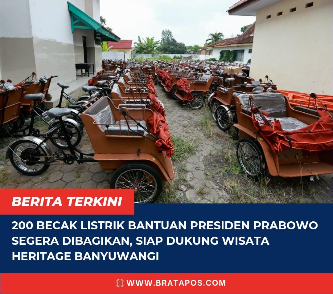 200 Becak Listrik Bantuan Presiden Prabowo Segera Dibagikan, Siap Dukung Wisata Heritage Banyuwangi