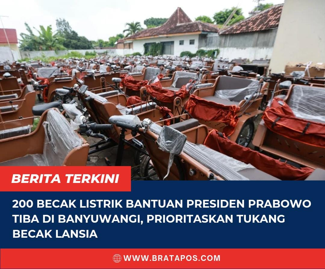200 Becak Listrik Bantuan Presiden Prabowo Tiba di Banyuwangi, Prioritaskan Tukang Becak Lansia