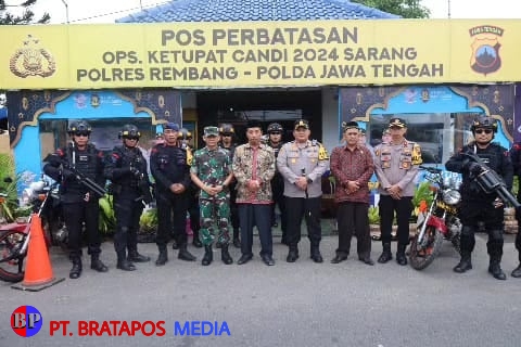 Dandim 0720/Rembang bersama Forkompinda Laksanakan Pemantauan Pos Pengamanan Lebaran 2024