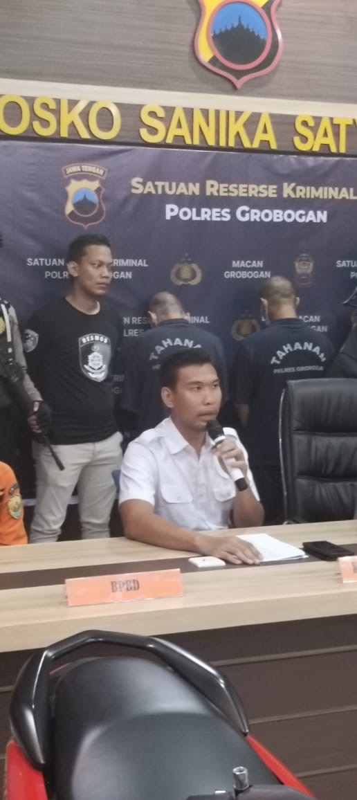 Satreskrim Polres Grobogan Gelar Pres Rilis Pembunuhan Tukang Pijet