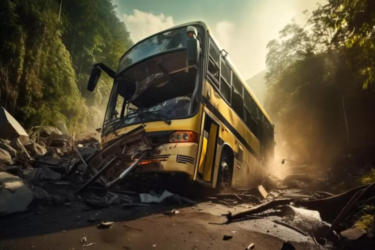 Lagi-lagi Terjadi, Kecelakaan Beruntun Bus Study Tour Rombongan  MAN 1 Jepara Di Mijen Demak