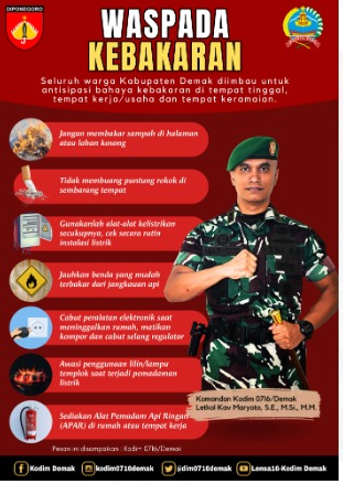 Dandim Demak Berikan Tips Pencegahan Kebakaran