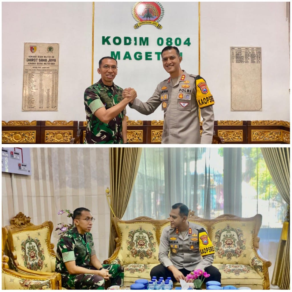 Sinergi TNI-Polri di Magetan, Kapolres dan Dandim Jalin Silaturahmi, Siap Kawal Pilkada 2024 Untuk Magetan Hebat