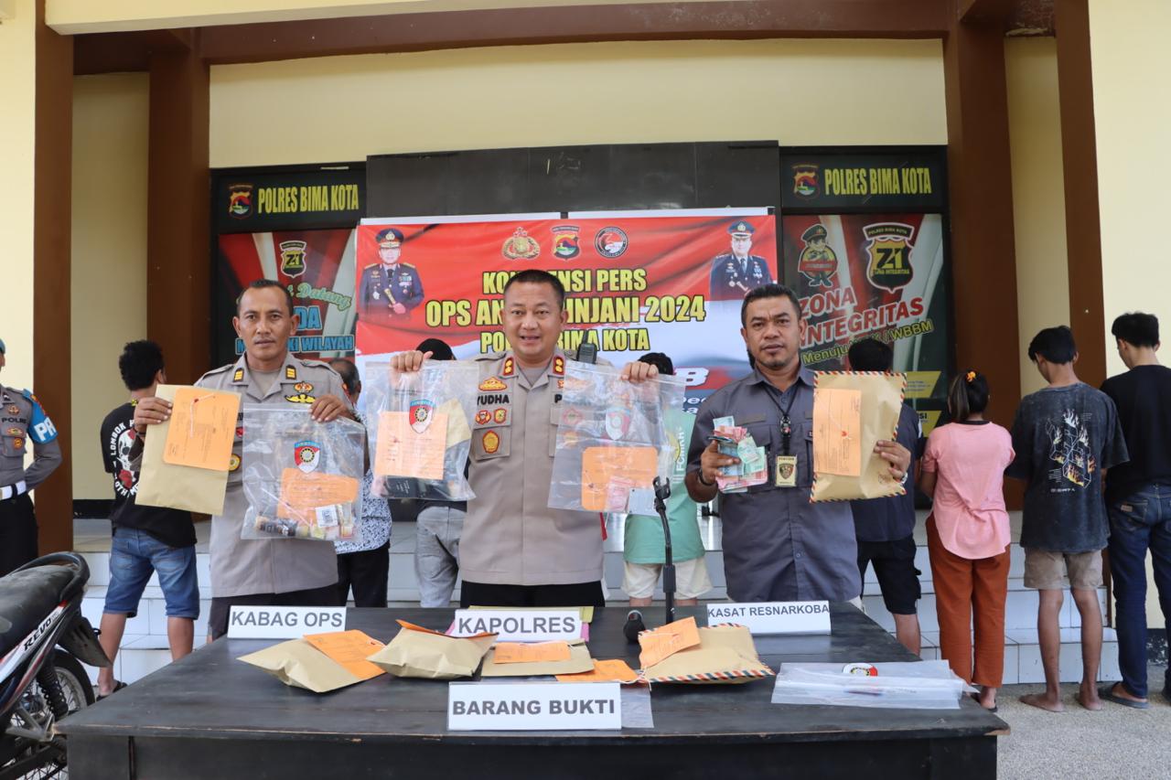 Polres Kota Bima Jaring 11 Tersangka Pengedar Dan Pengguna Narkoba Pada Operasi Antik Rinjani 2024