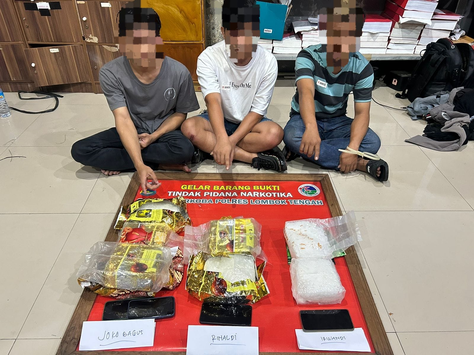 Polres Loteng Berhasil Ungkap Peredaran Sabu Sebanyak 7,34 Kg Dari Tiga Tersangka