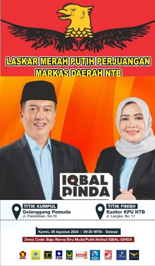 Laskar Merah Putih Perjuangan (LMPP) NTB Bersama Simpatisan dan Ribuan Massa Pendukung Akan Kawal  "Iqbal-Dinda" Daftar ke KPU