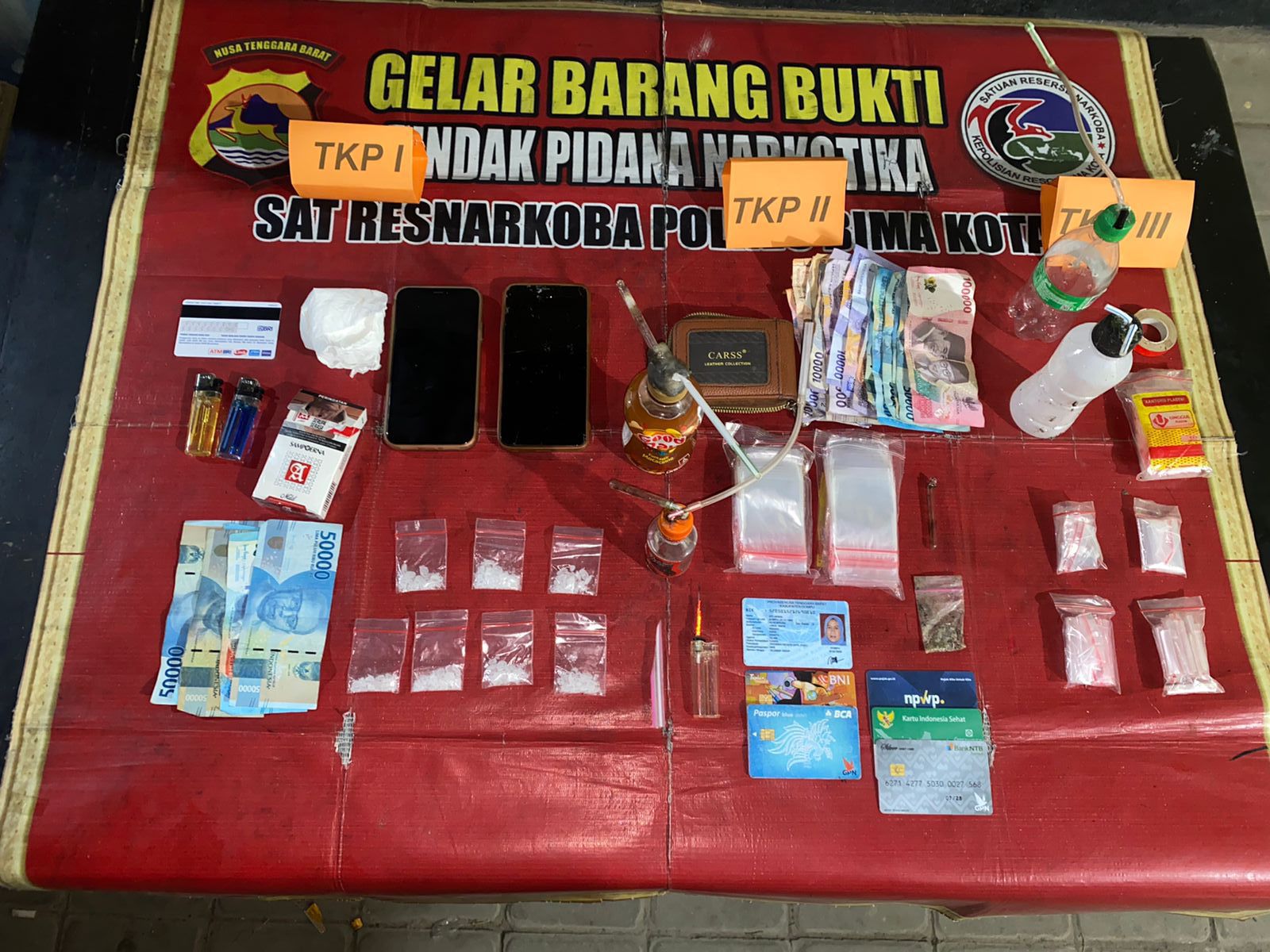 Tim Kaisar Hitam Polres Bima Kota Hadang Aksi Sepasang Pengedar Asal Dompu Hendak Transaksi di Kota Bima
