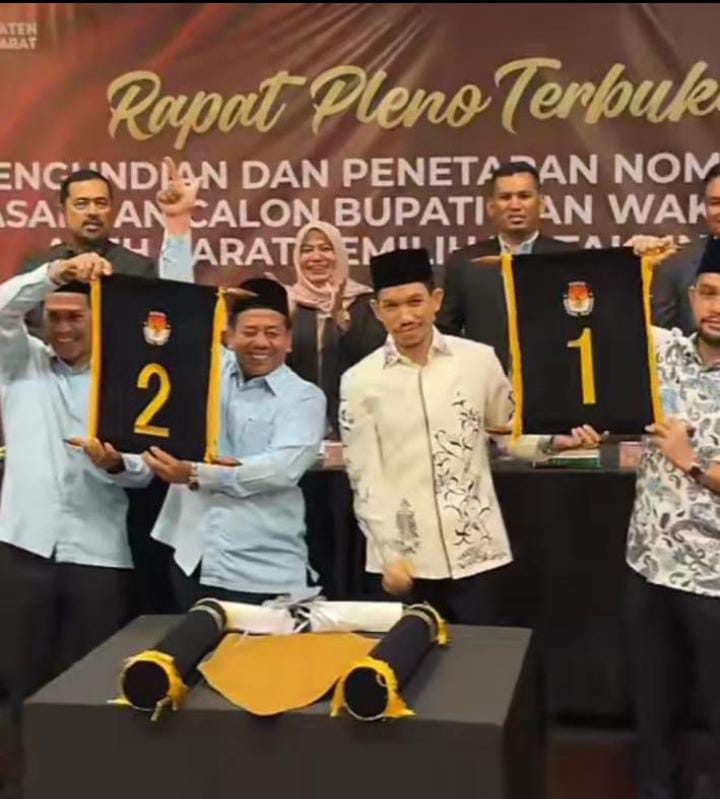 Ini Dia Nomor Urut Dua  Paslon Bupati dan Wakil Bupati Aceh Barat Setelah Diundi oleh KIP