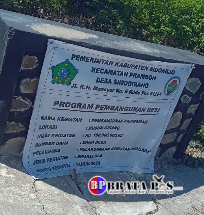 Berawal Dari Kegiatan Pavingisasi LSM WAR Akan Segera Laporkan Kepala Desa Simogirang Kecamatan Prambon