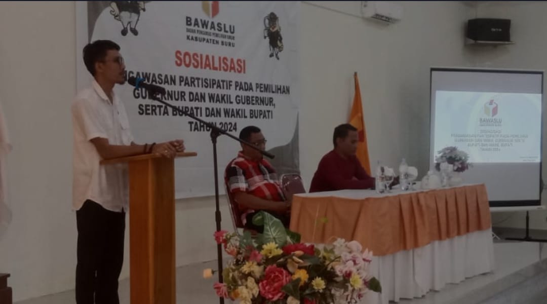 Gelar Sosialisasi Bawaslu Buru Gelar Pengawasan Partisipasi Pilkada Serentak 2024.