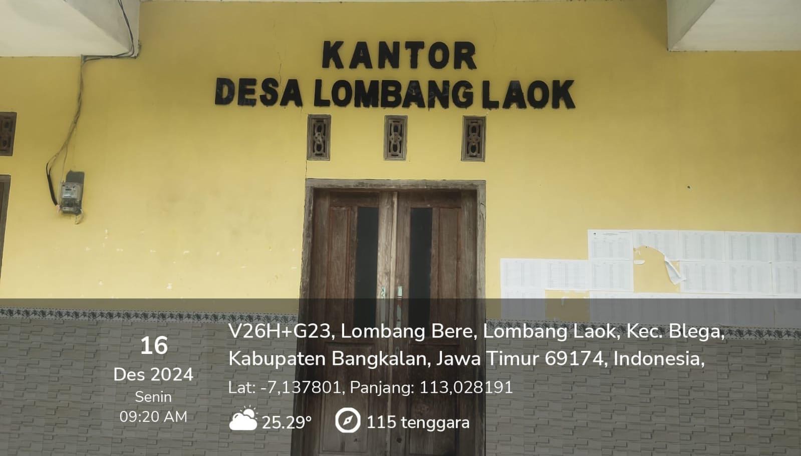 Diduga Tidak Difungsikan'' Balai Desa Lombang Laok/Bangkalan Terbengkalai