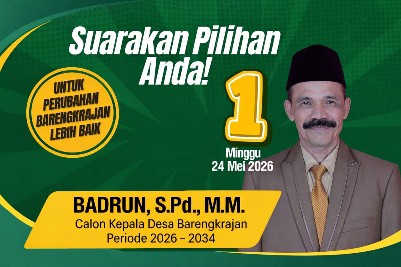 Nomor Urut 1, Usung Tata Kelola Desa Bareng krajan Kec Krian, Profesional Berbasis Inovasi Dan Integritas