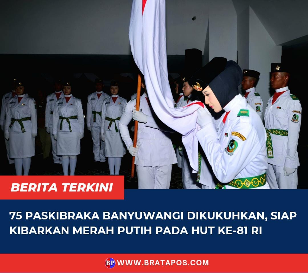 75 Paskibraka Banyuwangi Dikukuhkan, Siap Kibarkan Merah Putih pada HUT ke-81 RI