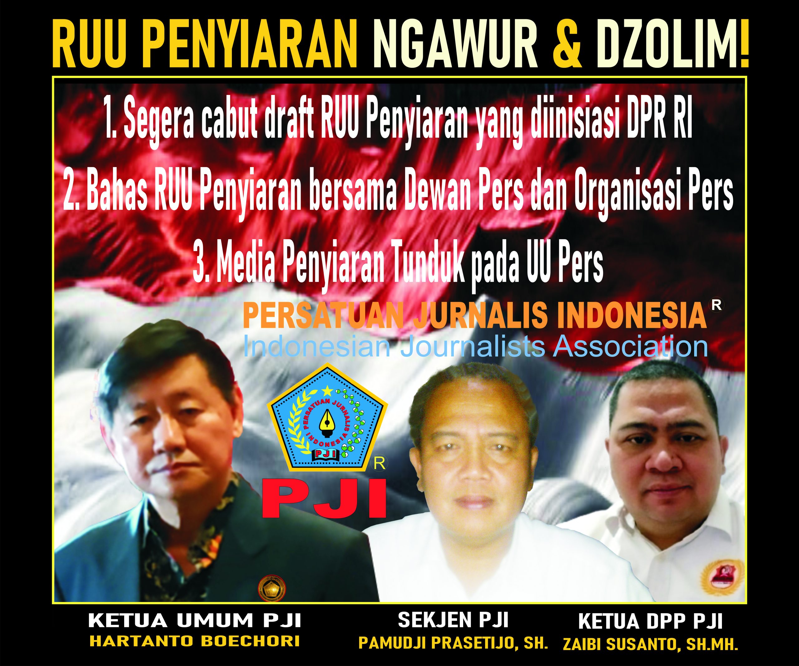 PJI Tolak Keras RUU Penyiaran Ngawur Dan Dzolim