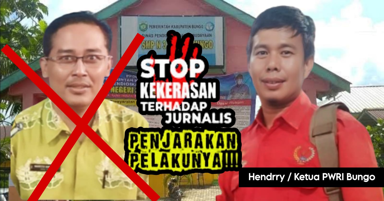 Kecam Keras Sikap Arogansi Kepsek SMP Negeri 3 Muara Bungo, Hendrry Ketua PWRI Bungo : " Tegas Anda Mendidik, bukan Menghardik "