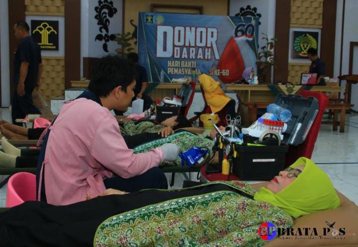 Pegawai dan Pipas Lapas Banyuwangi Ikuti "Donor Darah", Peringati Hari Bhakti Pemasyarakatan ke-60 Tahun
