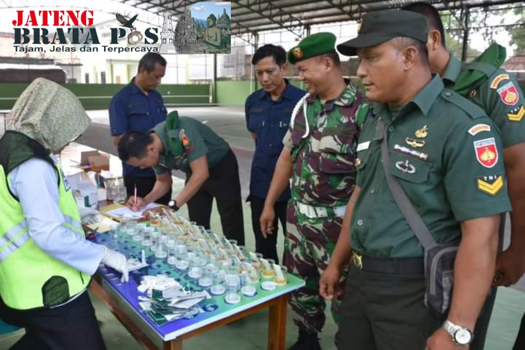 Komit Berantas Narkoba, Anggota Kodim Grobogan Jalani Tes Urine