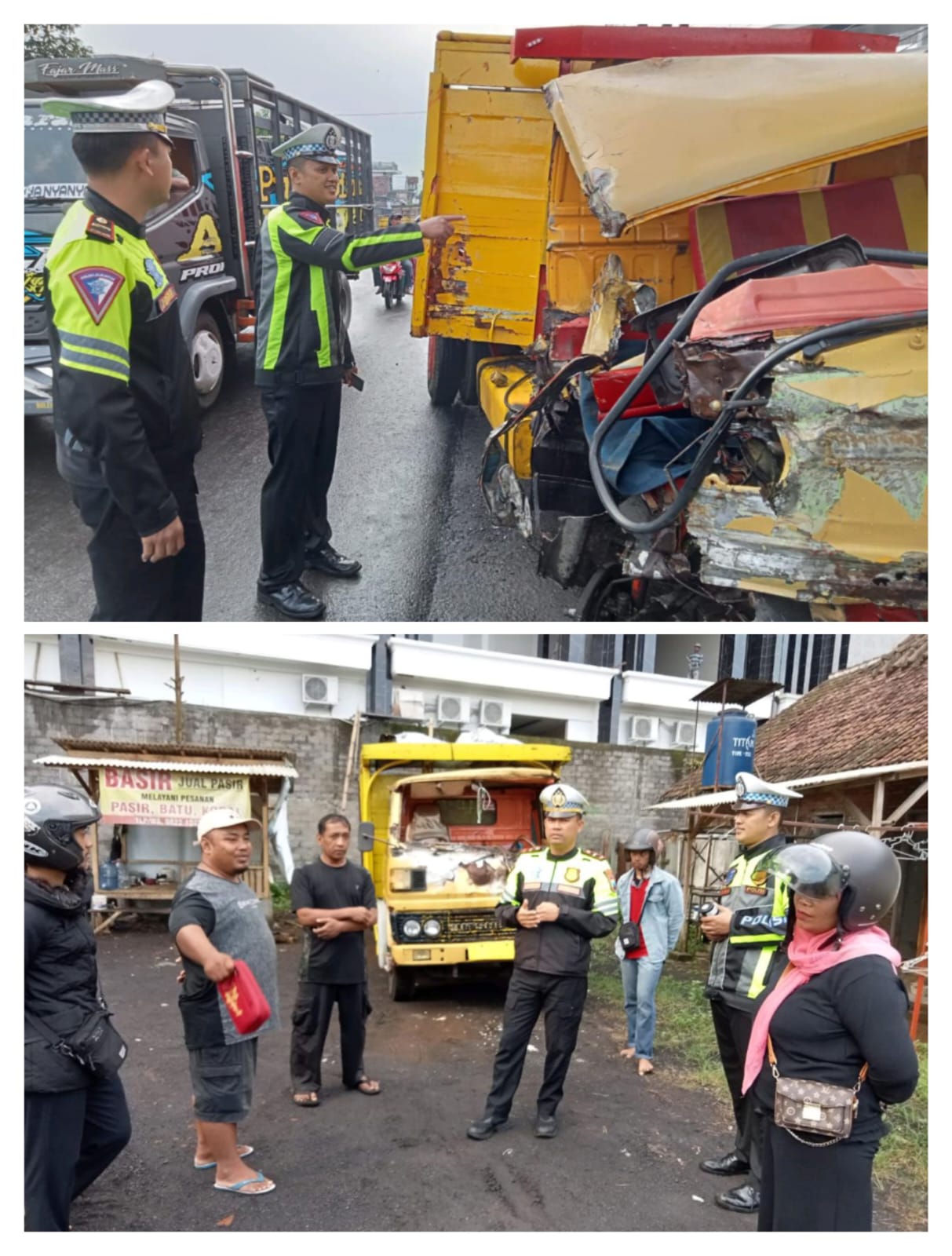 Diduga Mengantuk Pengemudi Truck Mengalami Kecelakaan Di Jalan Raya Bakalan Bululawang Malang