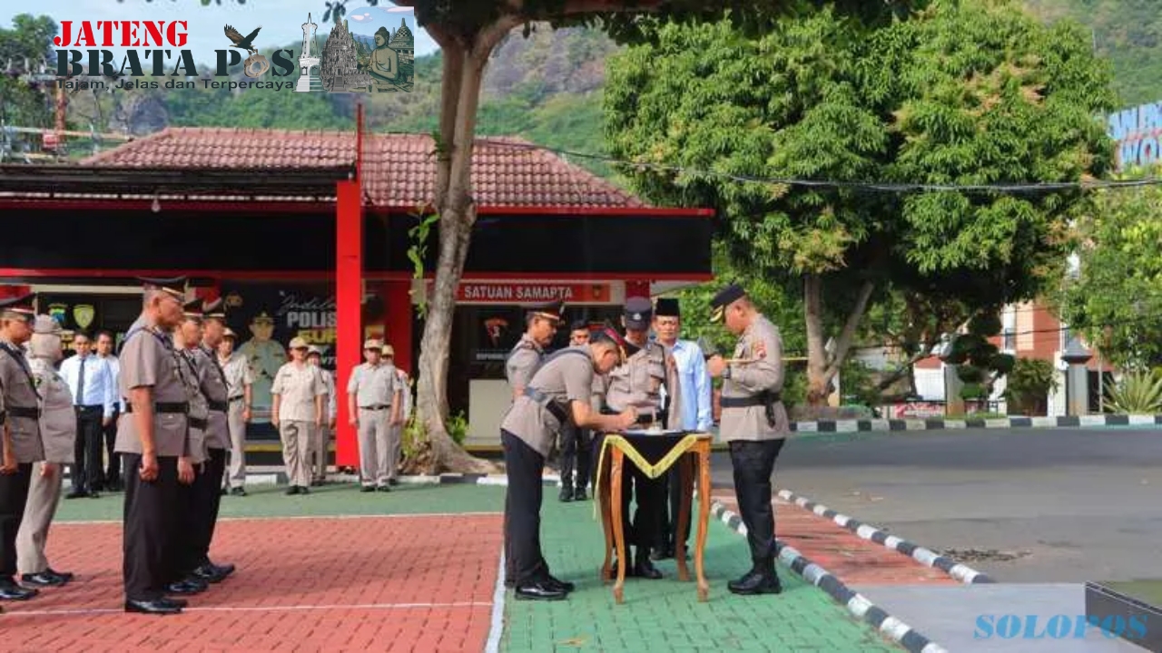 Upacara Serah Terima Jabatan, 5 Perwira Polres Wonogiri Pindah Tugas