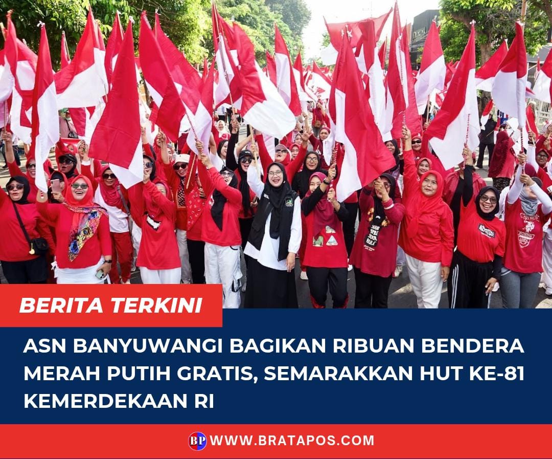 ASN Banyuwangi Bagikan Ribuan Bendera Merah Putih Gratis, Semarakkan HUT ke-81 Kemerdekaan RI