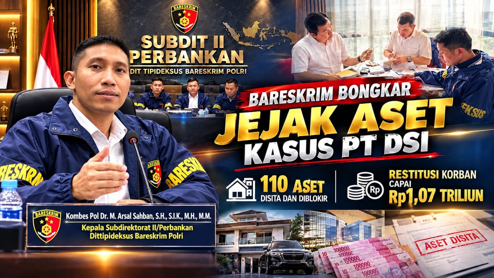 Bareskrim Bongkar Jejak Aset Kasus PT DSI, 110 Aset Disita dan Restitusi Korban Capai Rp1,07 Triliun