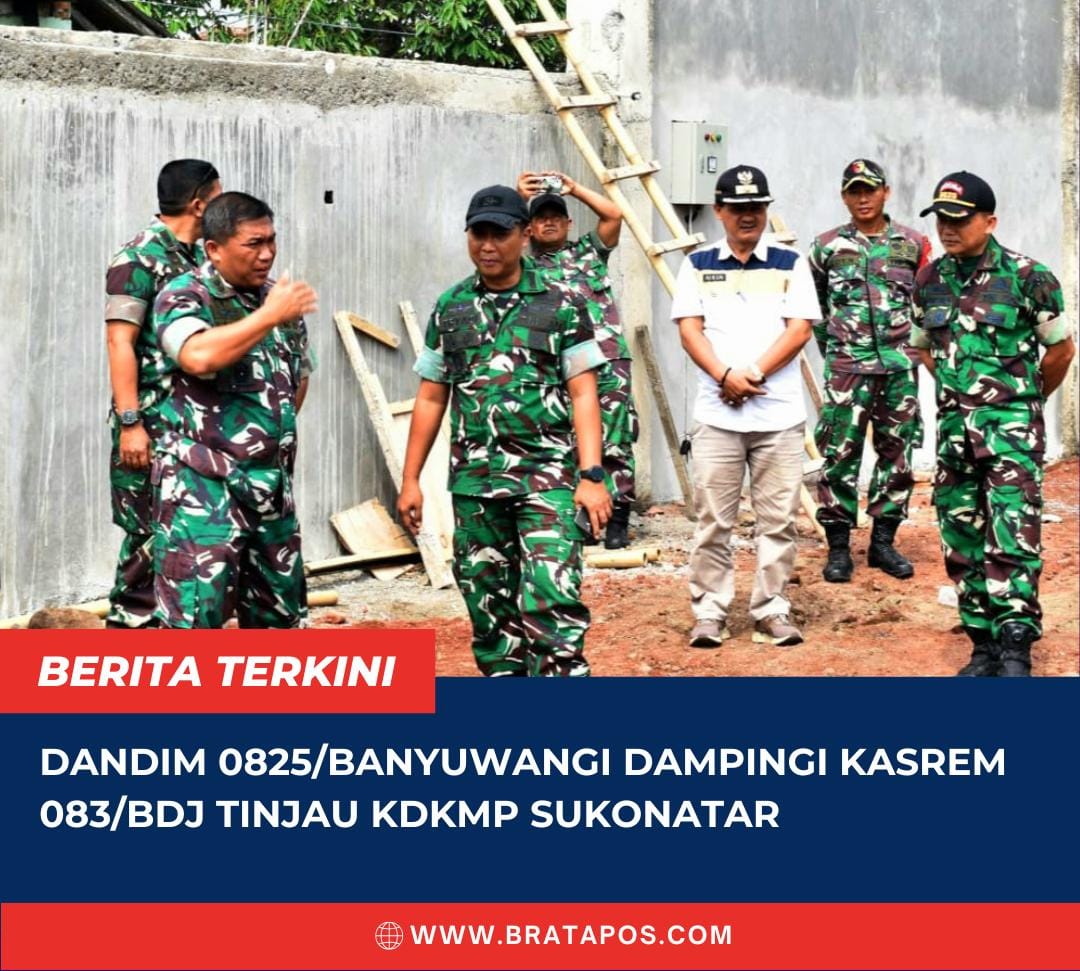 Dandim 0825/Banyuwangi Dampingi Kasrem 083/Bdj Tinjau KDKMP Sukonatar
