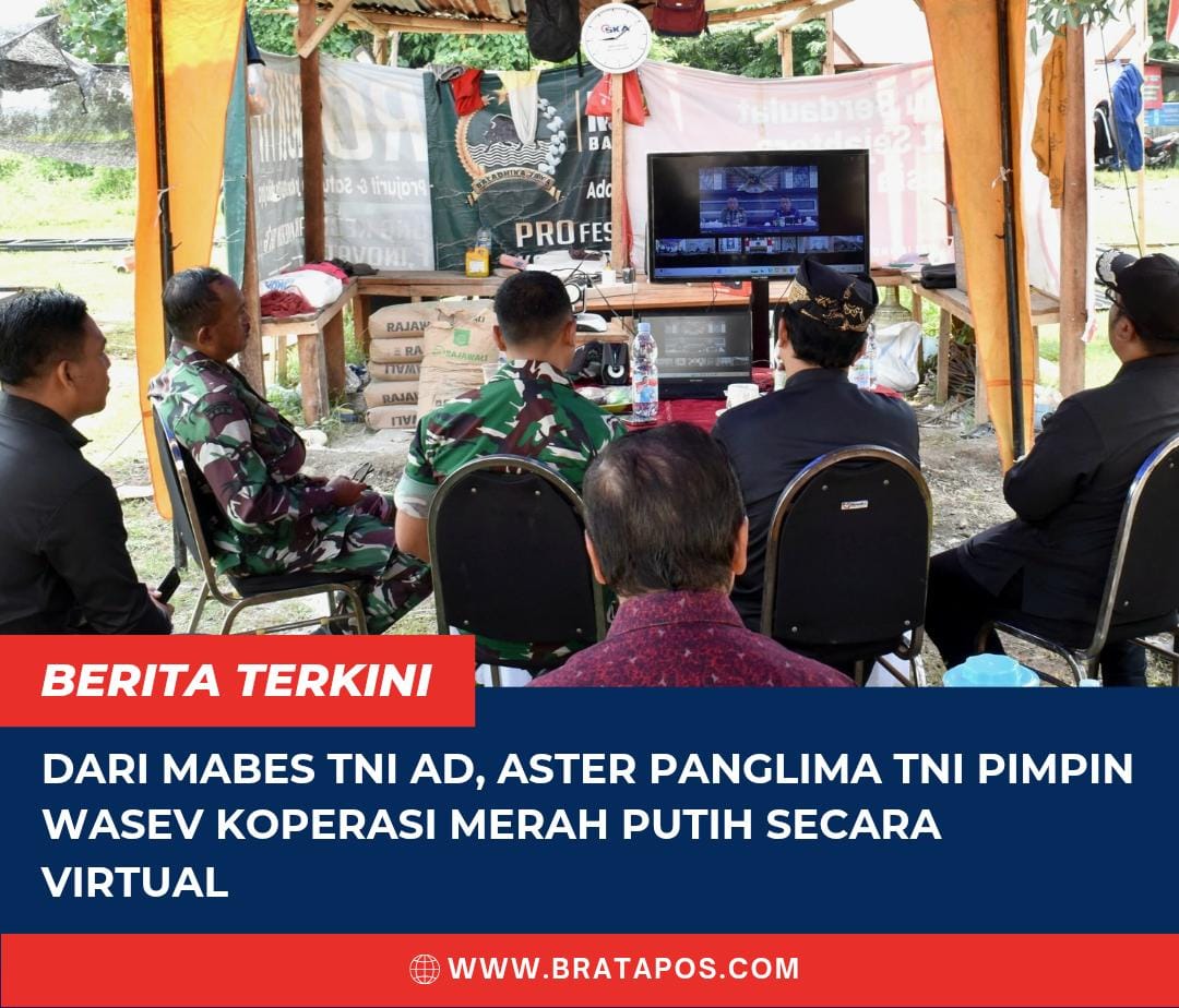 Dari Mabes TNI AD, Aster Panglima TNI Pimpin Wasev Koperasi Merah Putih Secara Virtual