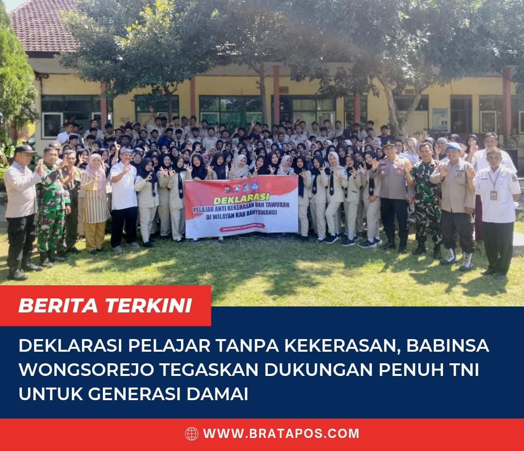 Deklarasi Pelajar Tanpa Kekerasan, Babinsa Wongsorejo Tegaskan Dukungan Penuh TNI untuk Generasi Damai
