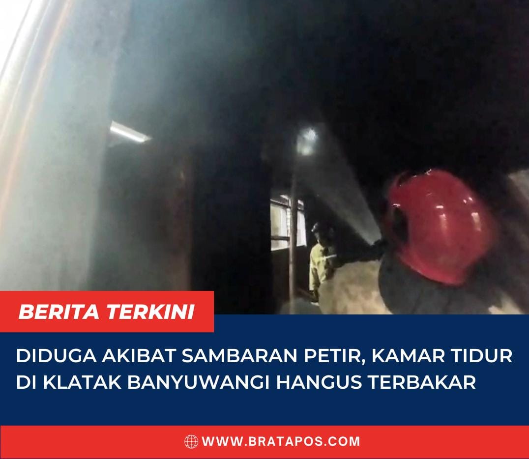 Diduga Akibat Sambaran Petir, Kamar Tidur di Klatak Banyuwangi Hangus Terbakar