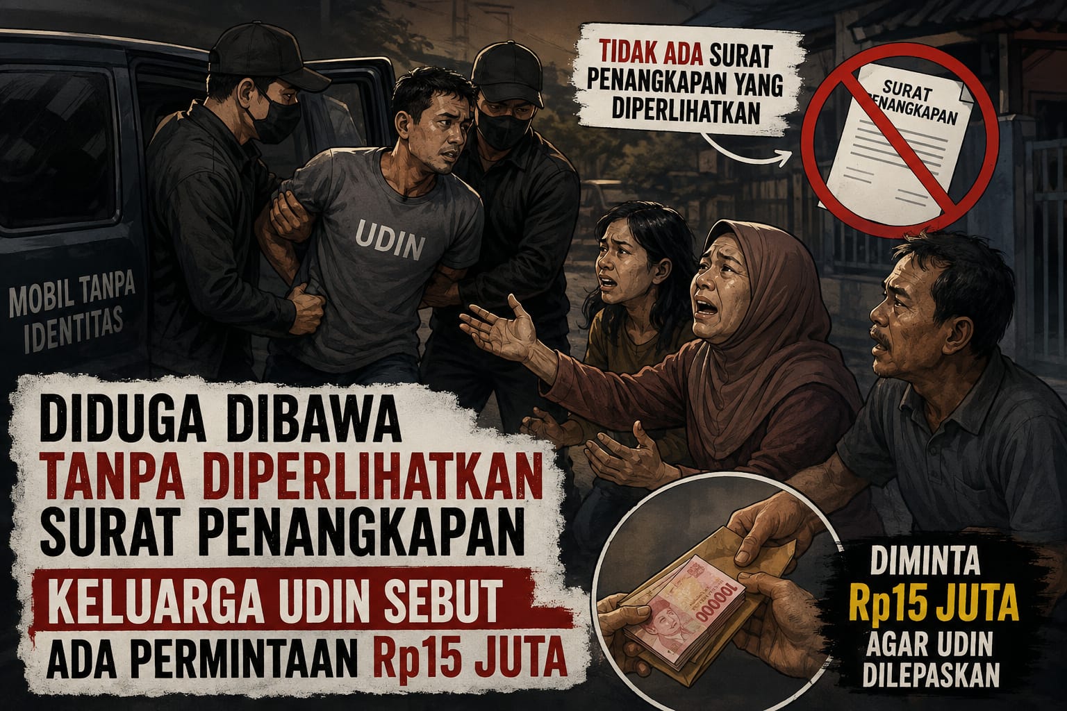 Diduga Dibawa Tanpa Diperlihatkan Surat Penangkapan, Keluarga Udin Sebut Ada Permintaan Rp15 Juta