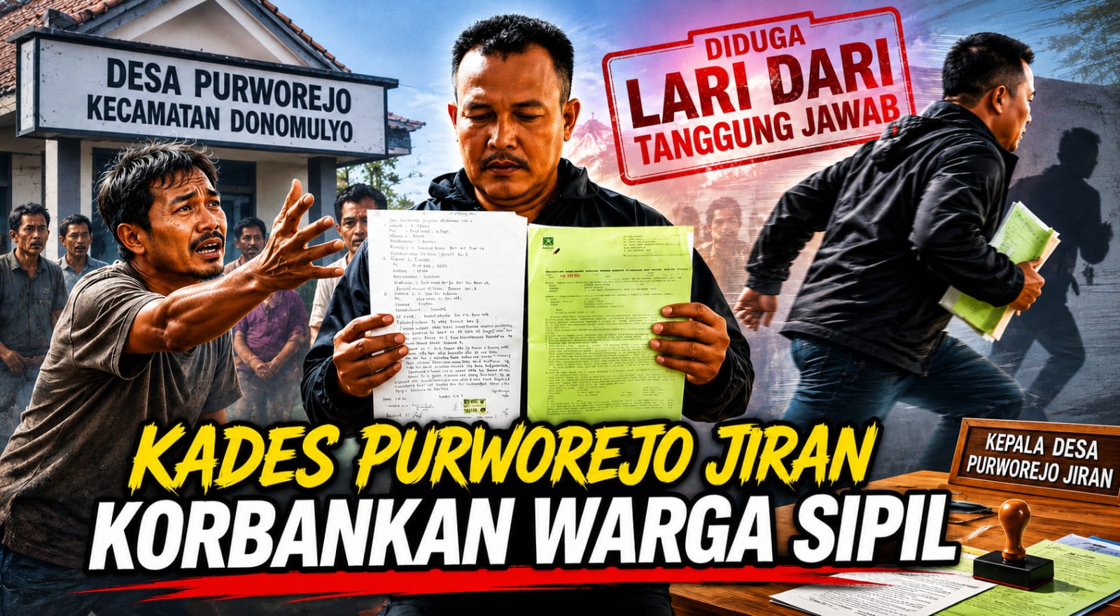 Diduga Lari dari Tanggung Jawab, Kades Purworejo Jiran Korbankan Warga Sipil