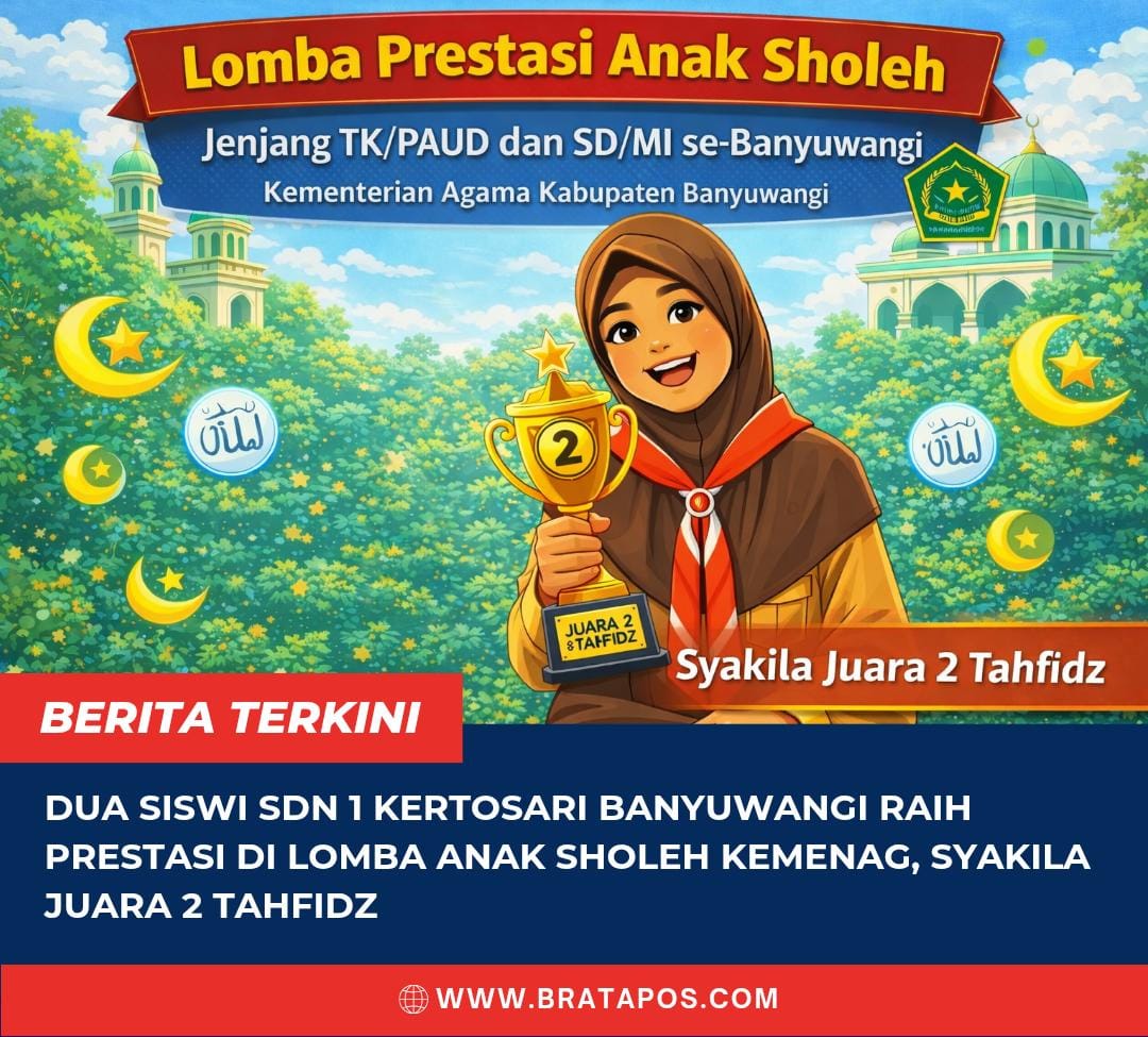 Dua Siswi SDN 1 Kertosari Banyuwangi Raih Prestasi di Lomba Anak Sholeh Kemenag, Syakila Juara 2 Tahfidz