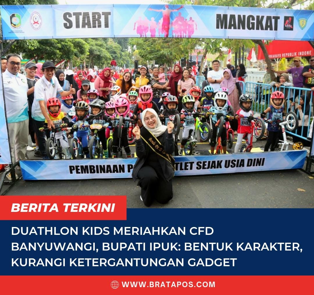 Duathlon Kids Meriahkan CFD Banyuwangi, Bupati Ipuk: Bentuk Karakter, Kurangi Ketergantungan Gadget