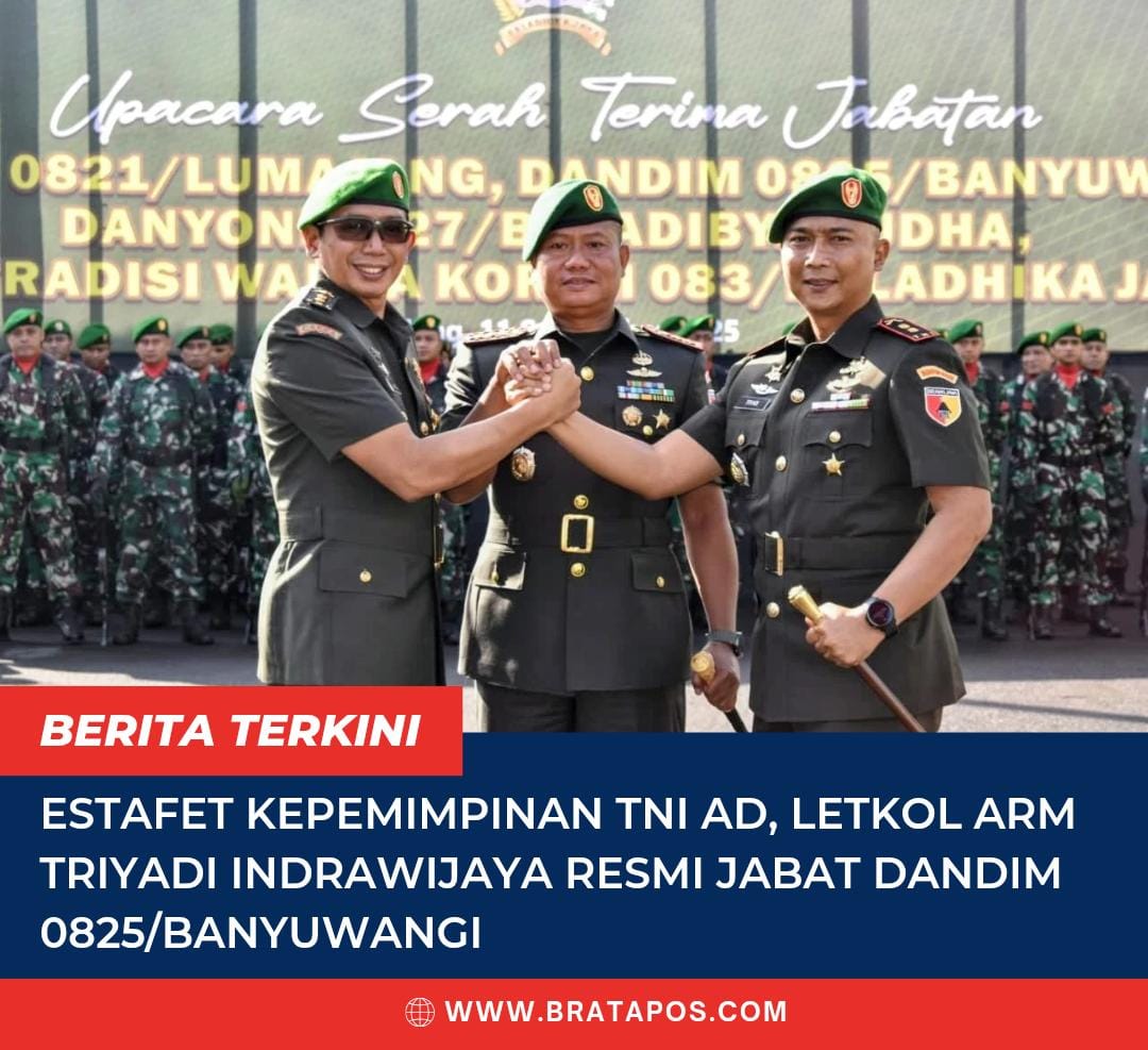 Estafet Kepemimpinan TNI AD, Letkol Arm Triyadi Indrawijaya Resmi Jabat Dandim 0825/Banyuwangi