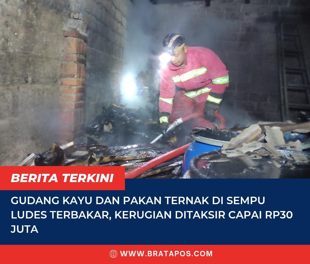 Gudang Kayu dan Pakan Ternak di Sempu Ludes Terbakar, Kerugian Ditaksir Capai Rp30 Juta