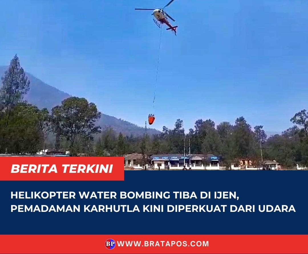 Helikopter Water Bombing Tiba di Ijen, Pemadaman Karhutla Kini Diperkuat dari Udara