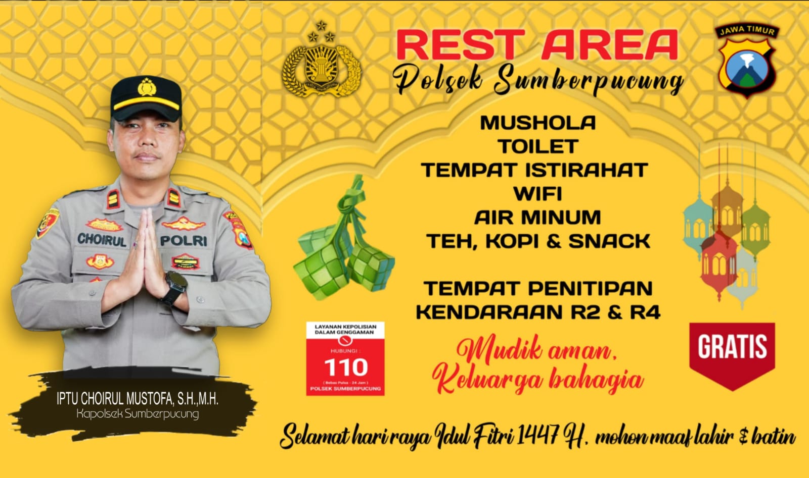 Inovasi Humanis Polsek Sumberpucung: Kantor Polisi Disulap Jadi Rest Area Gratis bagi Pemudik