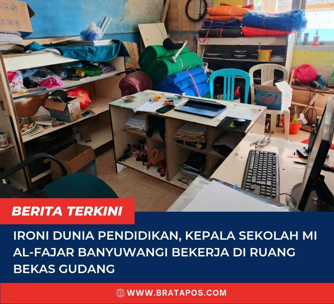Ironi Dunia Pendidikan, Kepala Sekolah MI Al-Fajar Banyuwangi Bekerja di Ruang Bekas Gudang