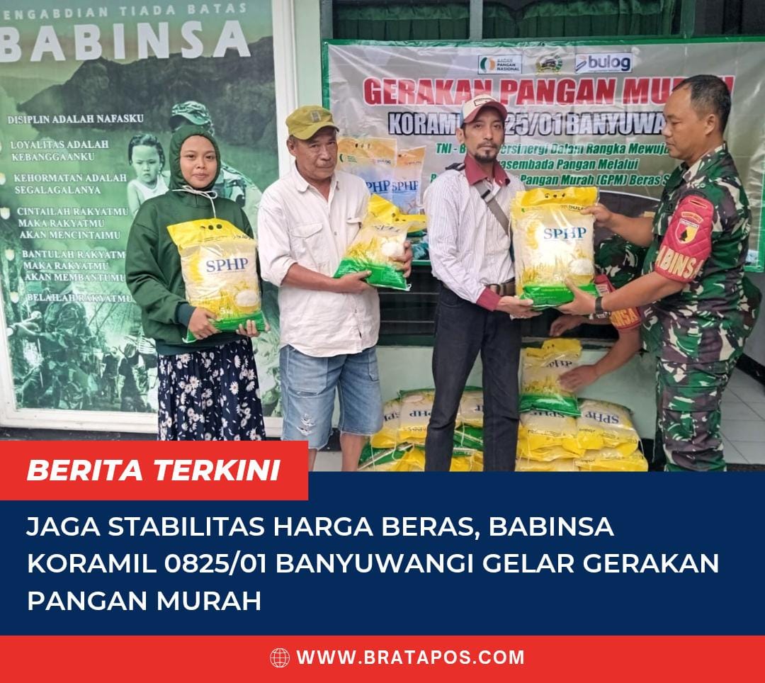 Jaga Stabilitas Harga Beras, Babinsa Koramil 0825/01 Banyuwangi Gelar Gerakan Pangan Murah