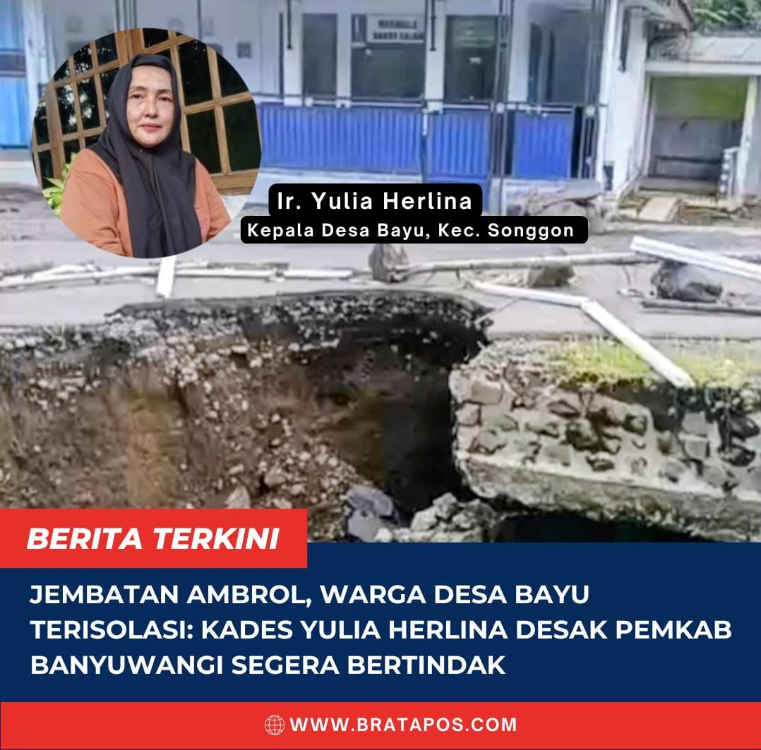 Jembatan Ambrol, Warga Desa Bayu Terisolasi: Kades Yulia Herlina Desak Pemkab Banyuwangi Segera Bertindak