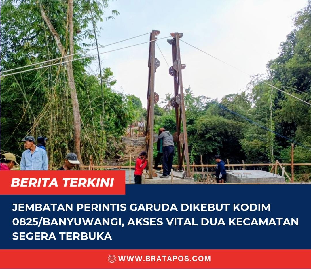Jembatan Perintis Garuda Dikebut Kodim 0825/Banyuwangi, Akses Vital Dua Kecamatan Segera Terbuka