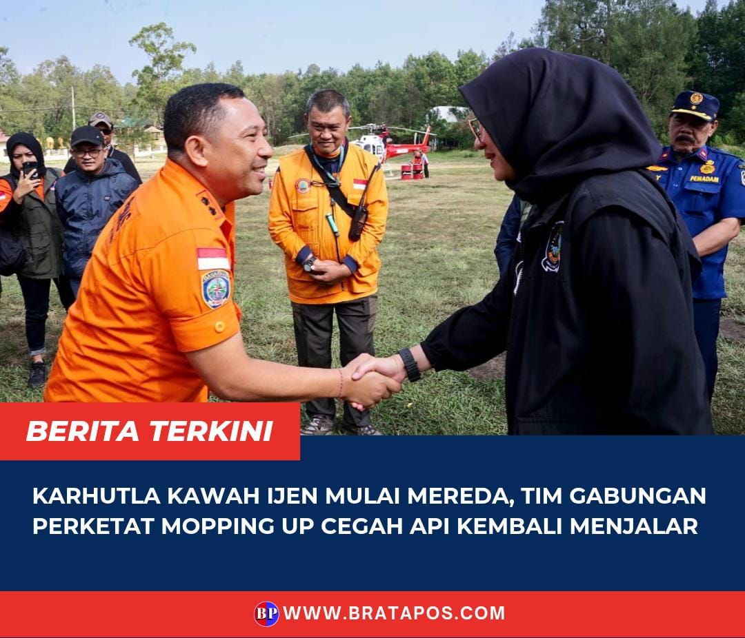 Karhutla Kawah Ijen Mulai Mereda, Tim Gabungan Perketat Mopping Up Cegah Api Kembali Menjalar