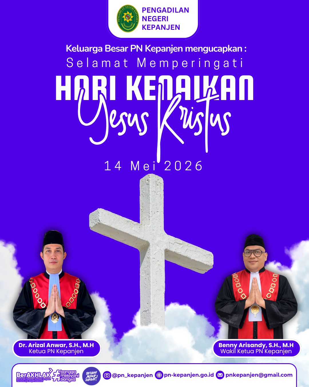Keluarga Besar Pengadilan Negeri Kepanjen Ucapkan Selamat Memperingati Kenaikan Yesus Kristus
