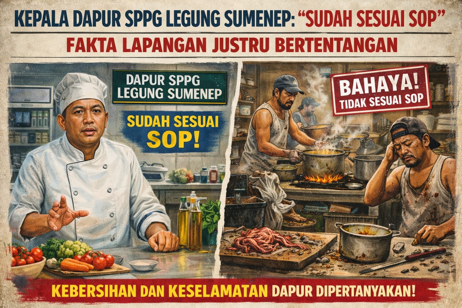 Kepala SPPG Legung Sumenep Klaim Sudah Sesuai SOP, Fakta Lapangan Justru Bertentangan