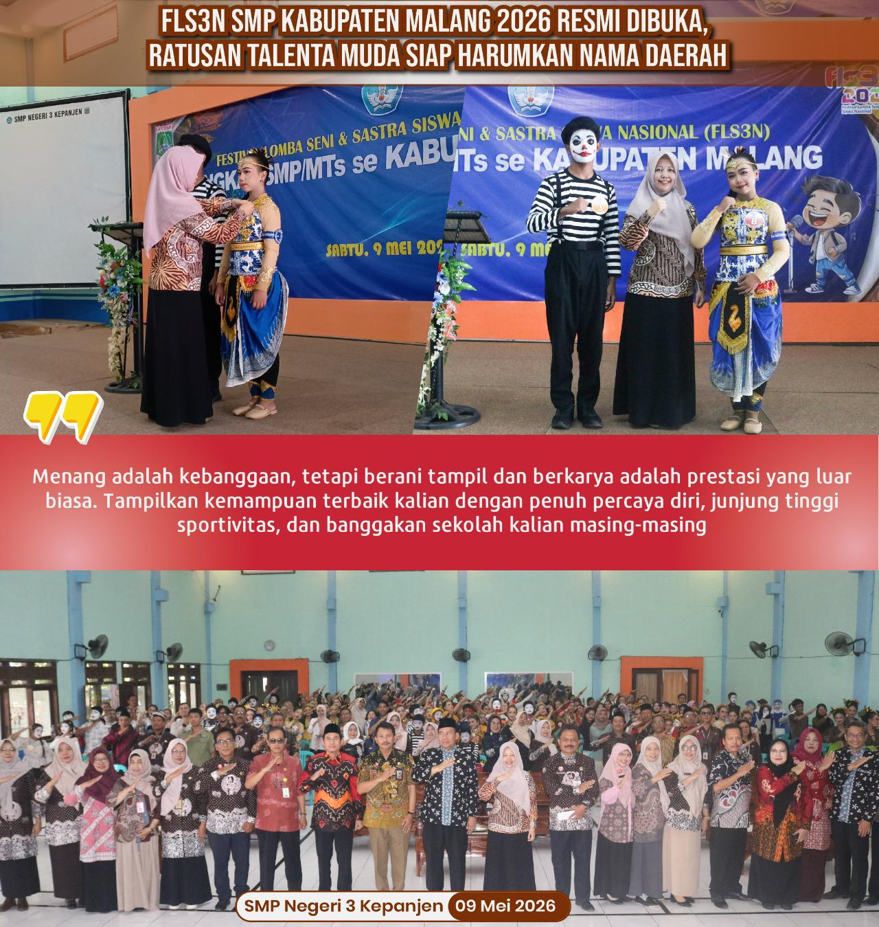 Ketua MKKS SMPN Se-Kabupaten Malang Apresiasi FLS3N 2026: Ini Panggung Berharga Buat Anak
