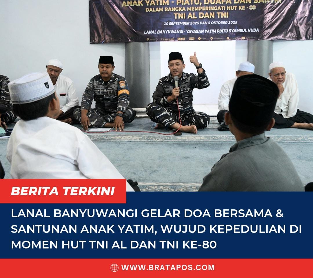 LANAL Banyuwangi Gelar Doa Bersama & Santunan Anak Yatim, Wujud Kepedulian di Momen HUT TNI AL dan TNI ke-80
