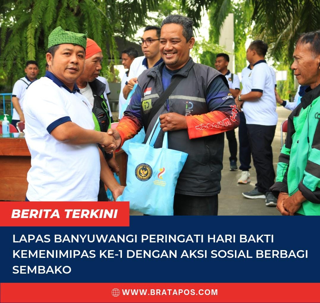 Lapas Banyuwangi Peringati Hari Bakti Kemenimipas ke-1 dengan Aksi Sosial Berbagi Sembako