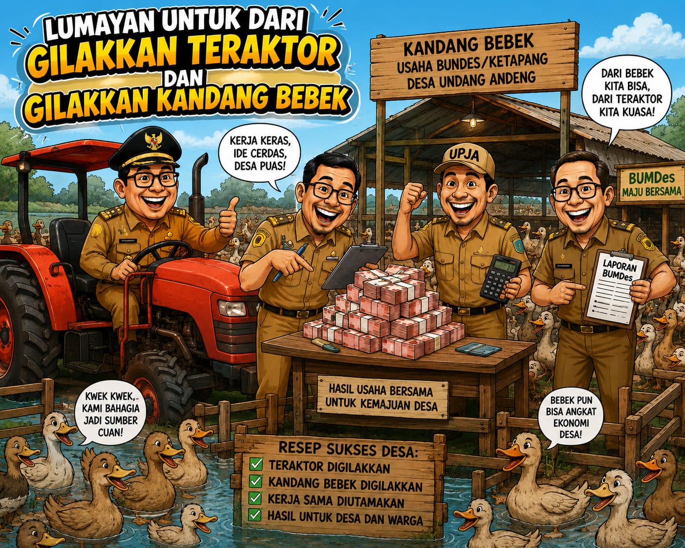 Laporan Dugaan Penyimpangan Dana Desa dan Bantuan Traktor Mencuat, Aparat Diminta Bertindak Tegas dan tangkap pelaku.
