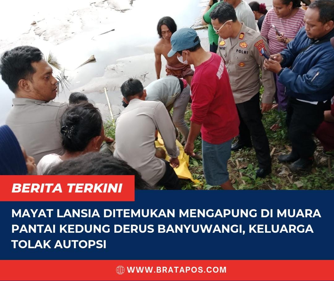 Mayat Lansia Ditemukan Mengapung di Muara Pantai Kedung Derus Banyuwangi, Keluarga Tolak Autopsi