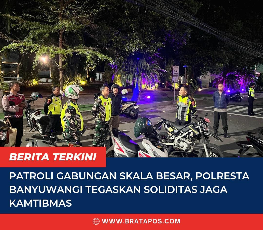 Patroli Gabungan Skala Besar, Polresta Banyuwangi Tegaskan Soliditas Jaga Kamtibmas
